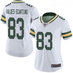 Packers #83 Marquez Valdes Scantling White Women Stitched Football Vapor Untouchable Limited Jersey