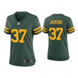 Women Green Bay Packers 37 Josh Jackson Alternate Game Green Jersey