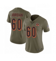 Womens Cincinnati Bengals 60 Michael Jordan Limited Olive 2017 Salute to Service Football Jersey