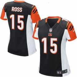 Womens Nike Cincinnati Bengals 15 John Ross Game Black Team Color NFL Jersey