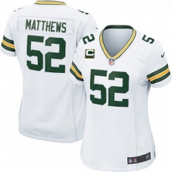 Womens Nike Green Bay Packers 52 Clay Matthews Elite White C Patch NFL Jersey