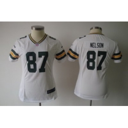 Womens Nike Green Bay Packers 87 Nelson White Nike NFL Jerseys