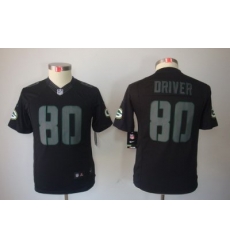 Youth Nike NFL Green Bay Packers #80 Donald Driver Black Jerseys[Impact Limited]