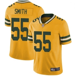 Youth Packers 55 Za 27Darius Smith Yellow Stitched Football Limited Rush Jersey