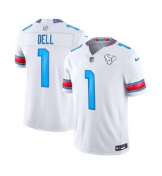 Men Houston Texans  1 Tank Dell White 2026 F U S E   HOUSTON US  Rivalries Collection Limited Stitched Football Jersey
