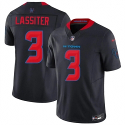 Men Houston Texans  3 Kamari Lassiter Navy 2nd Alternate 2026 F U S E  Vapor Limited Stitched Football Jersey