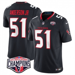 Men Houston Texans 51 Will Anderson Jr  Navy F U S E  2024 AFC South Division Champions Vapor Limited Stitched Football Jersey