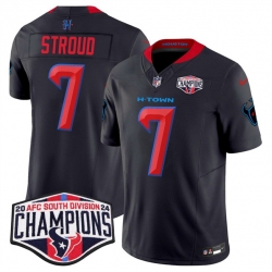 Men Houston Texans 7 C J  Stroud Navy 2nd Alternate F U S E  2024 AFC South Division Champions Vapor Limited Stitched Football Jersey