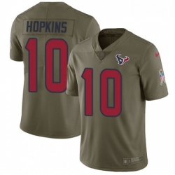 Men Nike Houston Texans 10 DeAndre Hopkins Limited Olive 2017 Salute to Service NFL Jersey