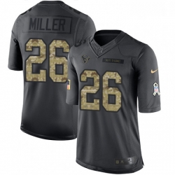 Men Nike Houston Texans 26 Lamar Miller Limited Black 2016 Salute to Service NFL Jersey