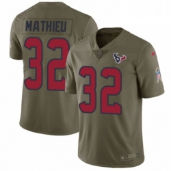 Men Nike Houston Texans 32 Tyrann Mathieu Limited Olive 2017 Salute to Service NFL Jersey