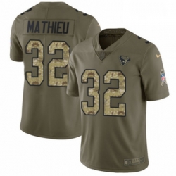 Men Nike Houston Texans 32 Tyrann Mathieu Limited OliveCamo 2017 Salute to Service NFL Jersey