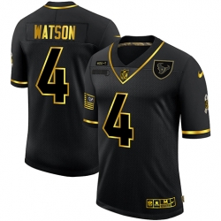 Nike Houston Texans 4 Deshaun Watson Black Gold 2020 Salute To Service Limited Jersey