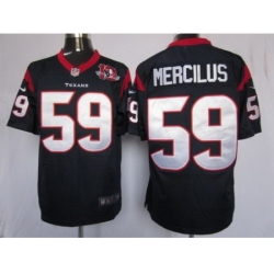 Nike Houston Texans 59 Whitney Mercilus Blue Game W 10TH Patch NFL Jersey