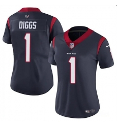 Women Houston Texans 1 Stefon Diggs Navy Vapor Untouchable Limited Stitched Jersey