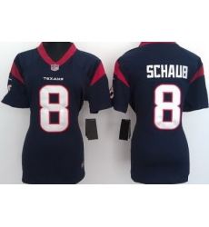 Women Nike Houston Texans 8 Matt Schaub Blue Nike NFL Jerseys