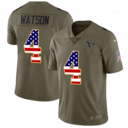 Youth Nike Houston Texans 4 Deshaun Watson Limited OliveUSA Flag 2017 Salute to Service NFL Jersey