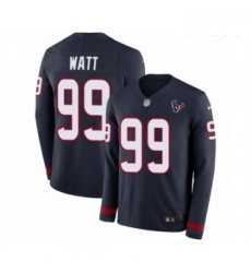 Youth Nike Houston Texans 99 JJ Watt Limited Navy Blue Therma Long Sleeve NFL Jersey