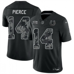 Men Indianapolis Colts 14 Alec Pierce Black F U S E 2026 Salute to Service Limited Stitched Football Jersey