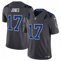 Men Indianapolis Colts  17 Daniel Jones Dark Gray 2026 F U S E  Rivalries Collection Limited Stitched Football Jersey