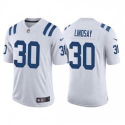 Men Indianapolis Colts 30 Phillip Lindsay White Stitched Football Jersey