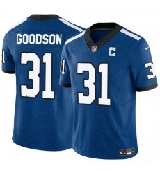 Men Indianapolis Colts 31 Tyler Goodson Blue 2024 F U S E Throwback Vapor Limited Stitched Football Jersey