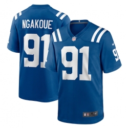 Men Indianapolis Colts 91 Yannick Ngakoue Royal Stitched Game Jersey