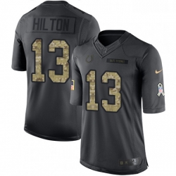 Men Nike Indianapolis Colts 13 TY Hilton Limited Black 2016 Salute to Service NFL Jersey