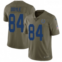 Men Nike Indianapolis Colts 84 Jack Doyle Limited Olive 2017 Salute to Service NFL Jersey