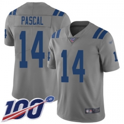 Men Zach Pascal Limited Jersey 14 Football Indianapolis Colts Gray 100th Season