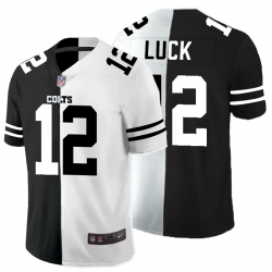 Nike Colts 12 Andrew Luck Black And White Split Vapor Untouchable Limited Jersey