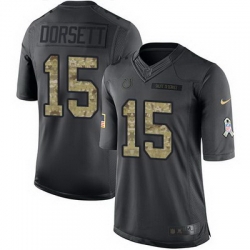 Nike Colts #15 Phillip Dorsett Black Mens Stitched NFL Limited 2016 Salute to Service Jersey