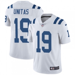 Nike Colts #19 Johnny Unitas White Mens Stitched NFL Vapor Untouchable Limited Jersey