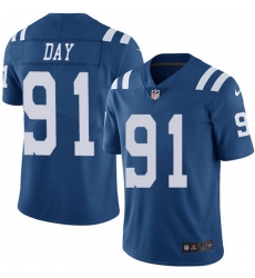 Nike Colts 91 Sheldon Day Royal Blue Men Stitched NFL Limited Rush Jersey