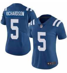 Women Indianapolis Colts 5 Anthony Richardson Blue 2024 F U S E Vapor Limited Stitched Football Jersey