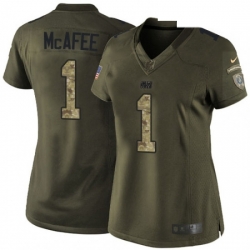 Womens Nike Indianapolis Colts 1 Pat McAfee Elite Green Salute to Service NFL Jersey