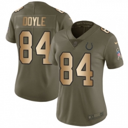 Womens Nike Indianapolis Colts 84 Jack Doyle Limited OliveGold 2017 Salute to Service NFL Jersey