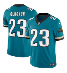 Men Jacksonville Jaguars 23 Foye Oluokun Teal 2024 F U S E  Prowler Throwback Vapor Limited Stitched Football Jersey