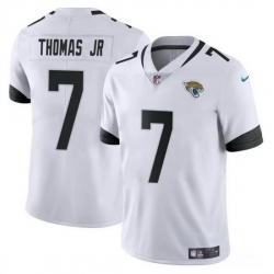 Men Jacksonville Jaguars 7 Brian Thomas Jr White 2024 Draft Vapor Untouchable Limited Stitched Jersey