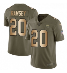 Men Nike Jacksonville Jaguars 20 Jalen Ramsey Limited OliveGold 2017 Salute to Service NFL Jersey