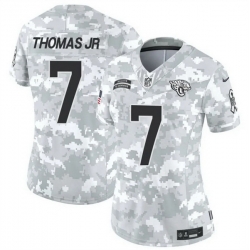 Women Jacksonville Jaguars 7 Brian Thomas Jr  2024 F U S E Arctic Camo Salute To Service Limited Stitched Football Jersey