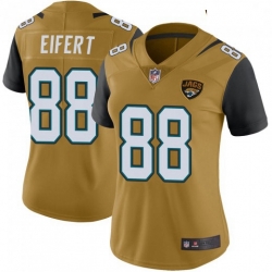 Women Nike Jaguars 88 Tyler Eifert Vapor Rush Limited Jersey Gold