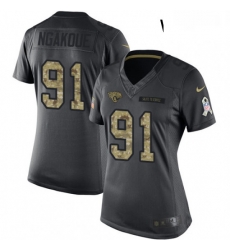 Womens Nike Jacksonville Jaguars 91 Yannick Ngakoue Limited Black 2016 Salute to Service NFL Jersey