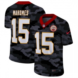 Kansas City Chiefs 15 Patrick Mahomes Men Nike 2020 Black CAMO Vapor Untouchable Limited Stitched NFL Jersey