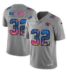 Kansas City Chiefs 32 Tyrann Mathieu Men Nike Multi Color 2020 NFL Crucial Catch NFL Jersey Greyheather