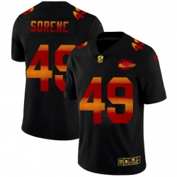 Kansas City Chiefs 49 Daniel Sorensen Men Black Nike Red Orange Stripe Vapor Limited NFL Jersey