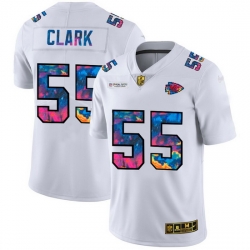 Kansas City Chiefs 55 Frank Clark Men White Nike Multi Color 2020 NFL Crucial Catch Limited NFL Jersey