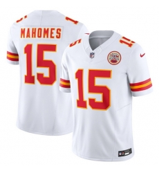 Men   Kansas City Chiefs 15 Patrick Mahomes White 2023 F U S E  Vapor Untouchable Limited Stitched Jersey