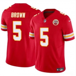 Men   Kansas City Chiefs 5 Hollywood Brown Red 2023 F U S E Vapor Untouchable Limited Stitched Football Jersey