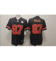 Men Kansas City Chiefs 87 Travis Kelce Black F U S E Vapor Untouchable Limited Stitched Football Jersey